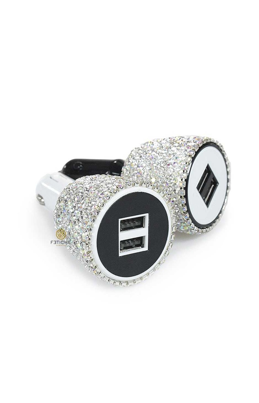 Accesorios Fetiche Suances | Cargador Coche Blanco Con Strass